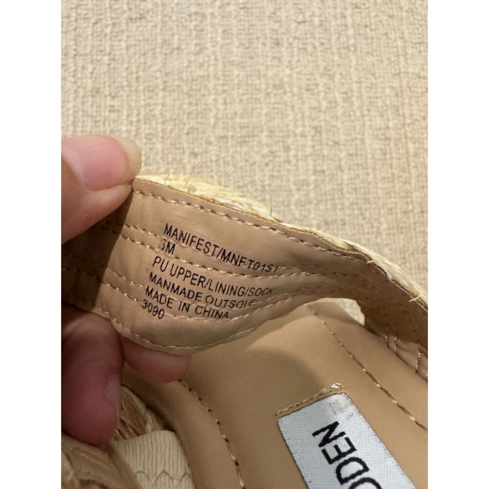 NEW Steve Madden Manifest Raffia platform slide sandal SZ 6 - Picture 4 of 5
